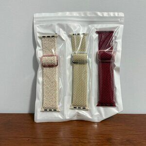 3 Pack Apple Watch 38 mm Nylon Stretchy Braided Band
